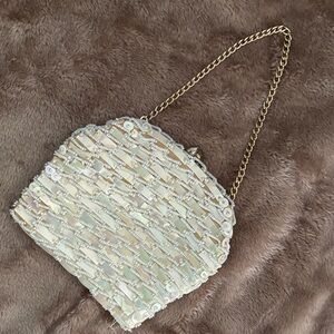 Vintage Styled by Bounty Elegant Cream Beaded Women's Bag